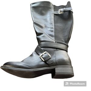 Black extra wide calf boots size 9